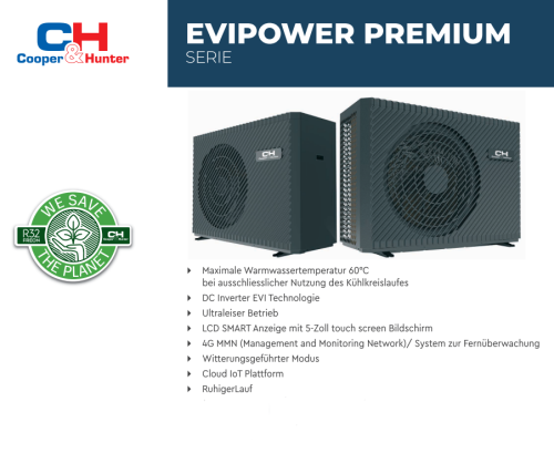R 32 Wärmepumpen EVIPOWER PREMIUM +60